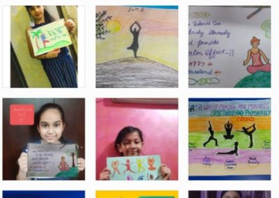 Collage2-Class 3-5 Yoga DayPoster Making Activity